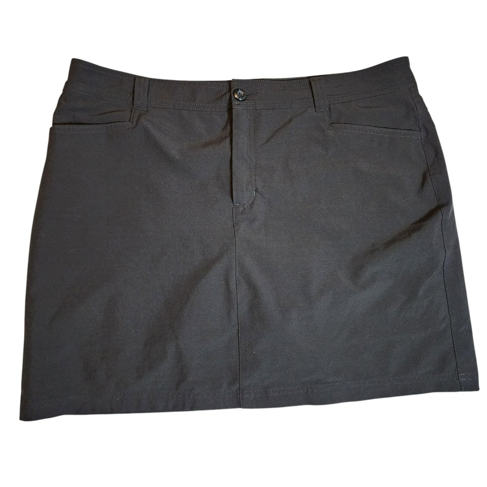Eddie Bauer Women's 16 Black Adventurer 2.0 Skort Pockets Outdoor Hiking EUC